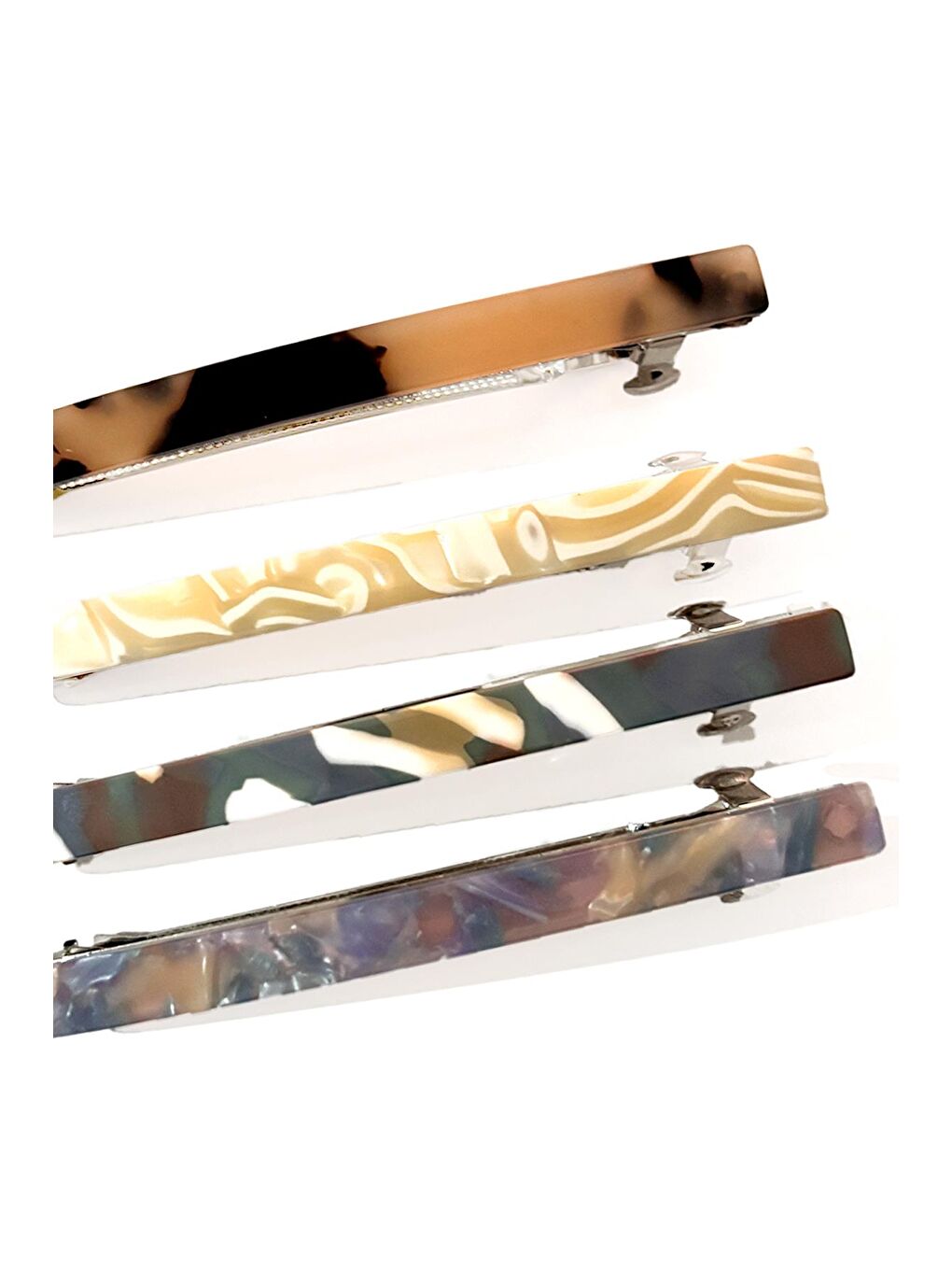 Karışık Düz Bar Asetat Toka Seti 4'lü Paket-2