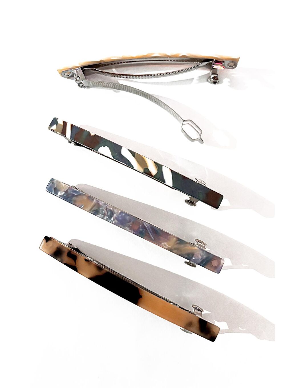 Karışık Düz Bar Asetat Toka Seti 4'lü Paket-4