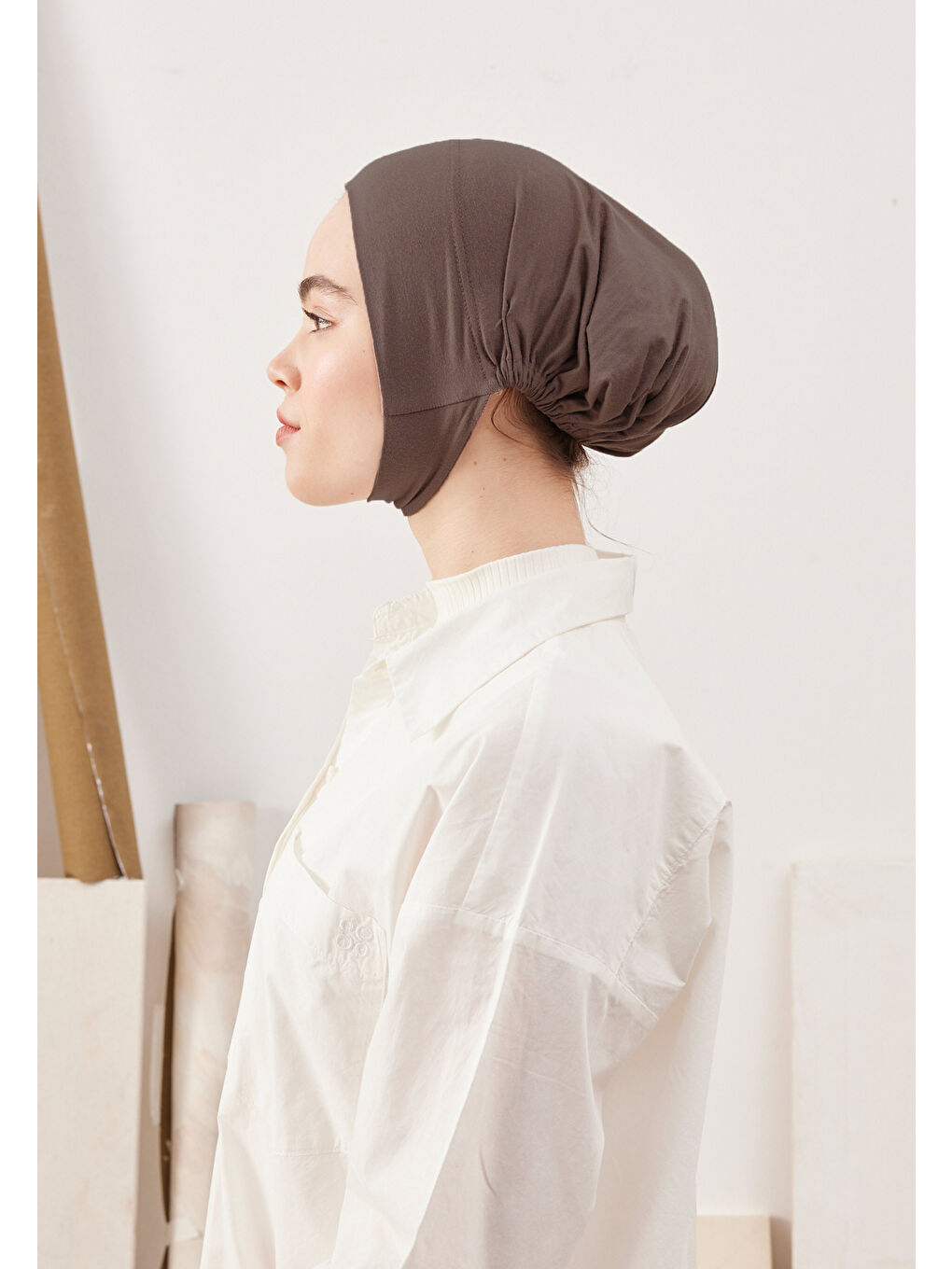 Kahverengi Geniş Hacimli Pratik Bone Koyu Vizon-2