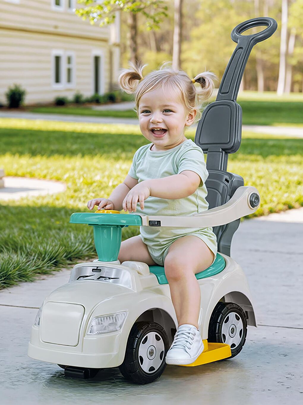 Oyuncak Step Araba 4 U 1 Arada - Yeşil-1
