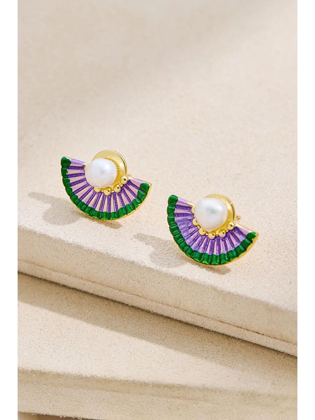 Sarı La Condamine Yelpaze Küpe-3