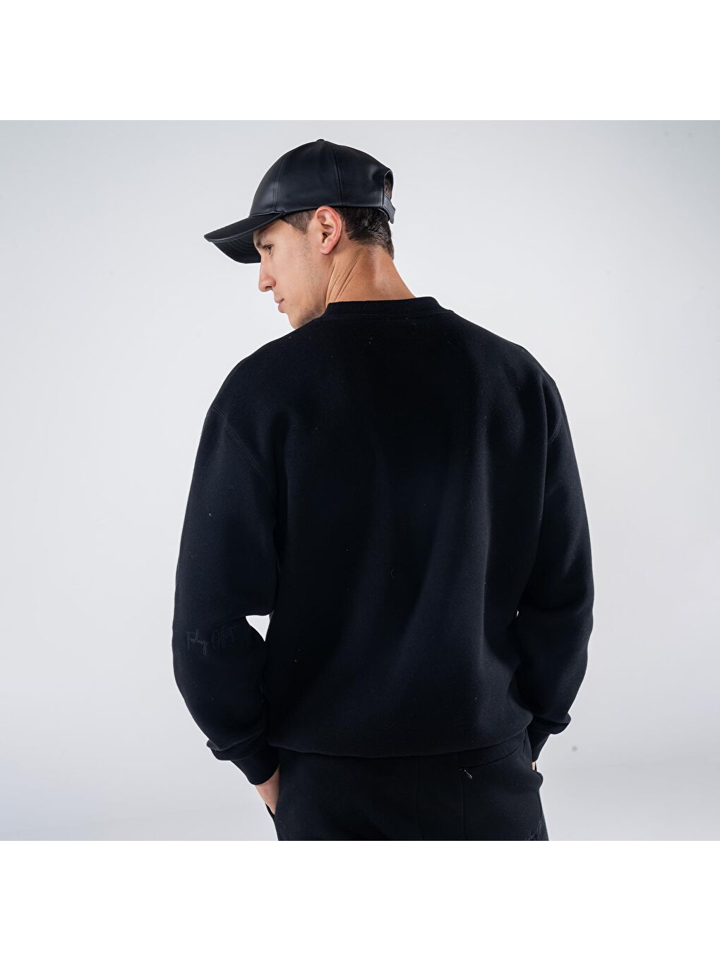 Friday Offset Monica Erkek Siyah Oversize Bisiklet Yaka Sweatshirt - 2