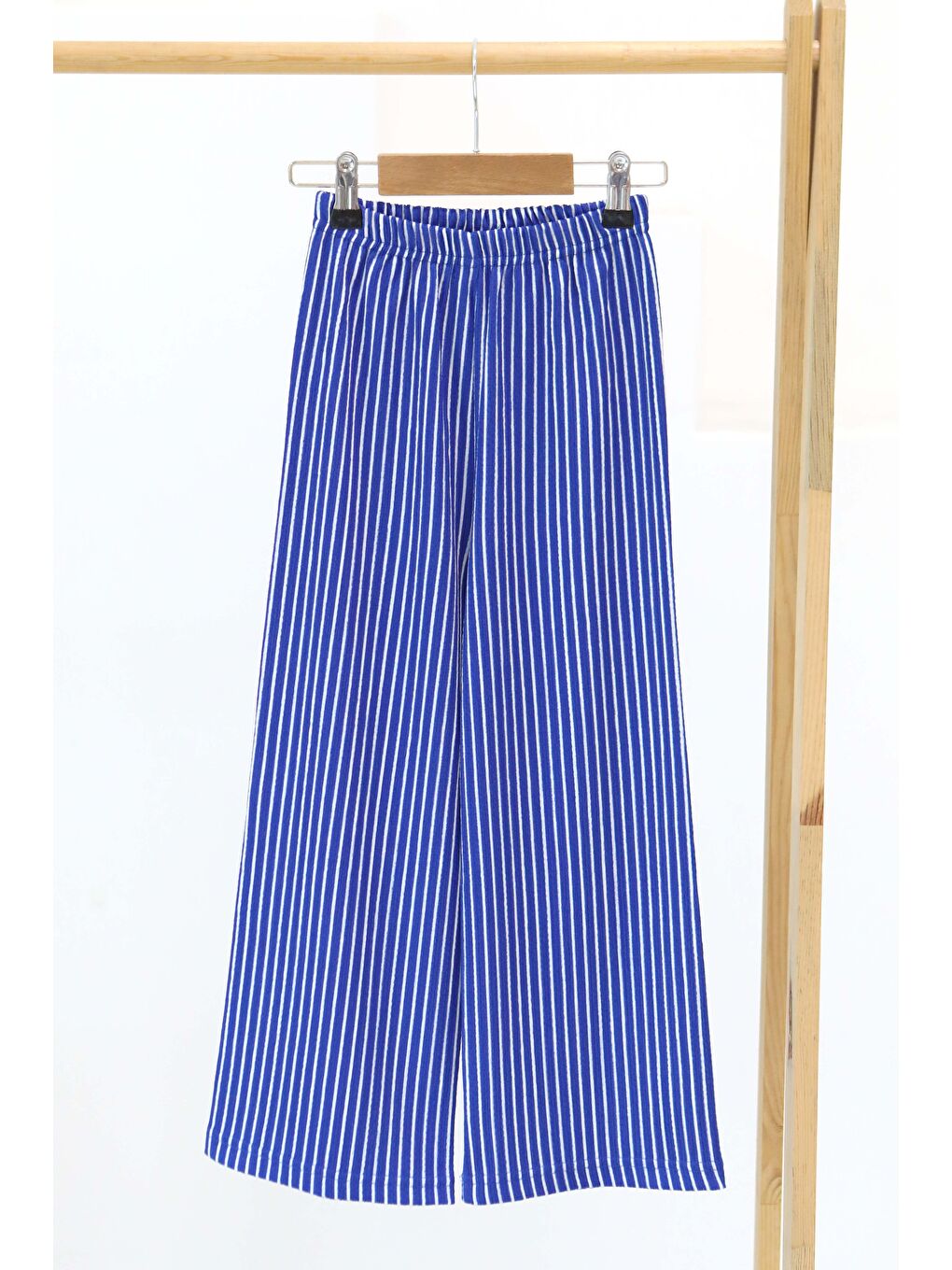 Mavi Kız Çocuk Saks Çizgili Pantolon - 27306
