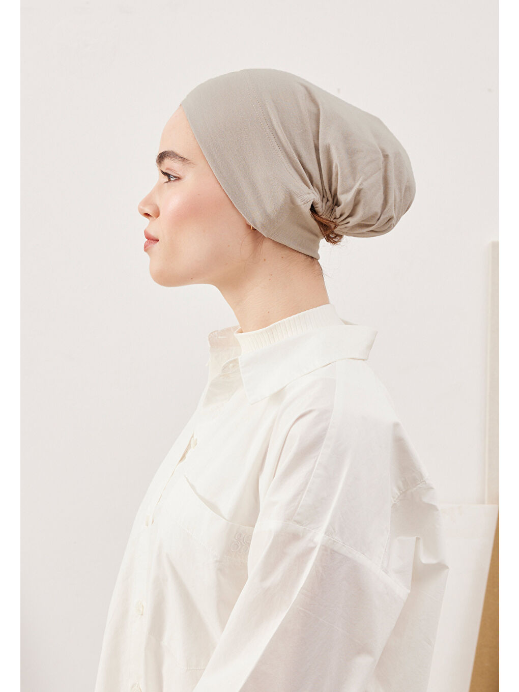 Kahverengi Geniş Hacimli Pratik Bone Açık Vizon-3