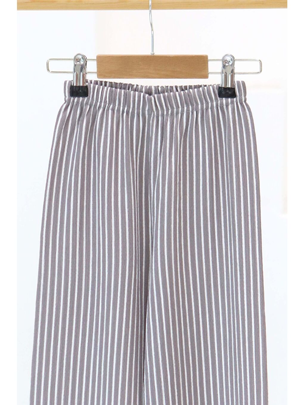 Kız Çocuk Gri Çizgili Pantolon - 27306-1