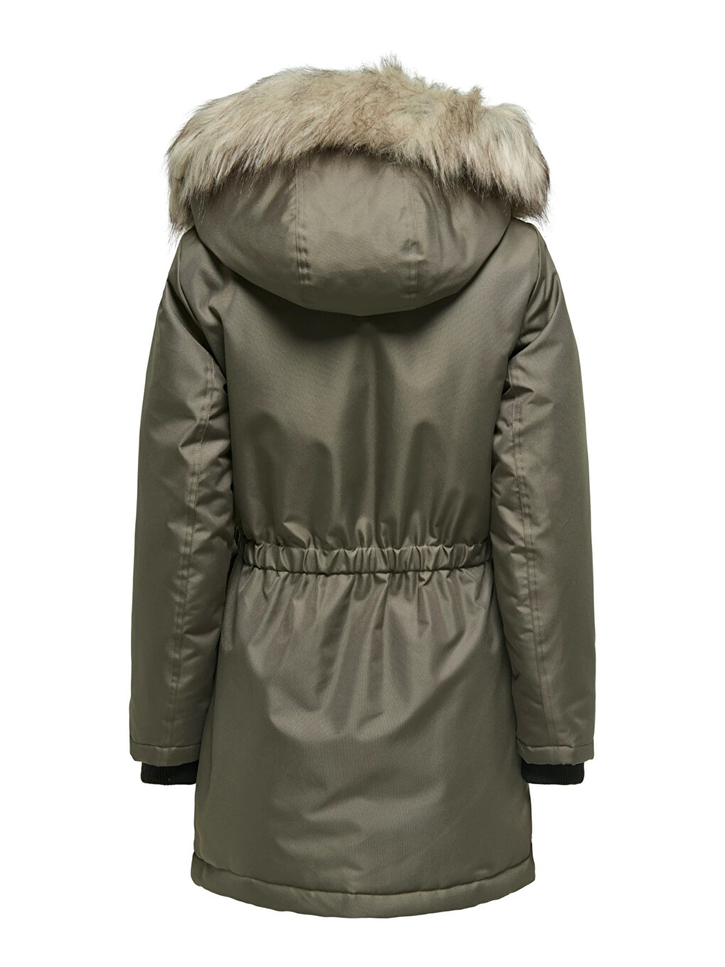 Yeşil Onliris Regular Fit Çıkarılabilir Kapüşonlu Kadın Parka 15304625-3