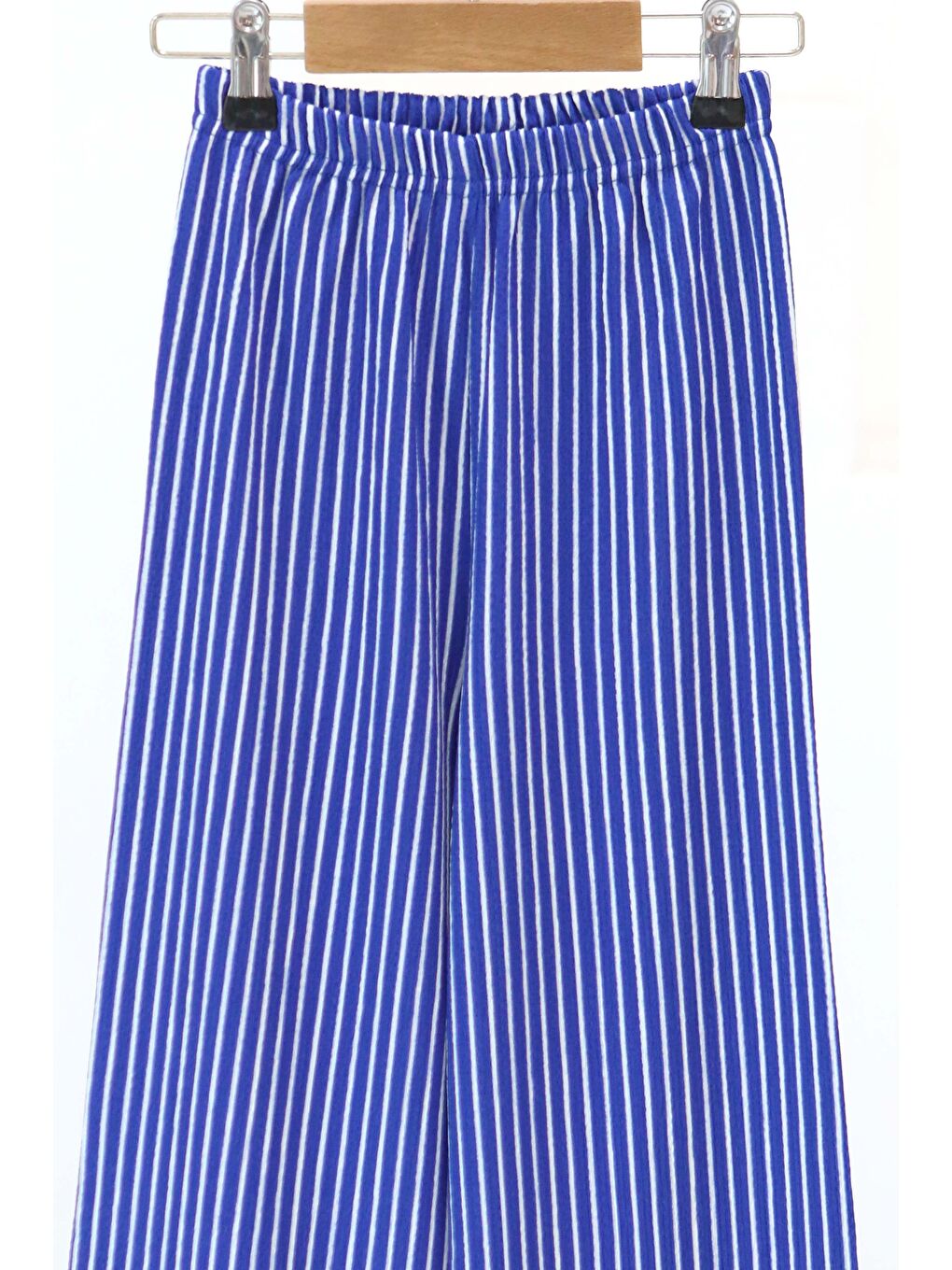 Mavi Kız Çocuk Saks Çizgili Pantolon - 27306-1