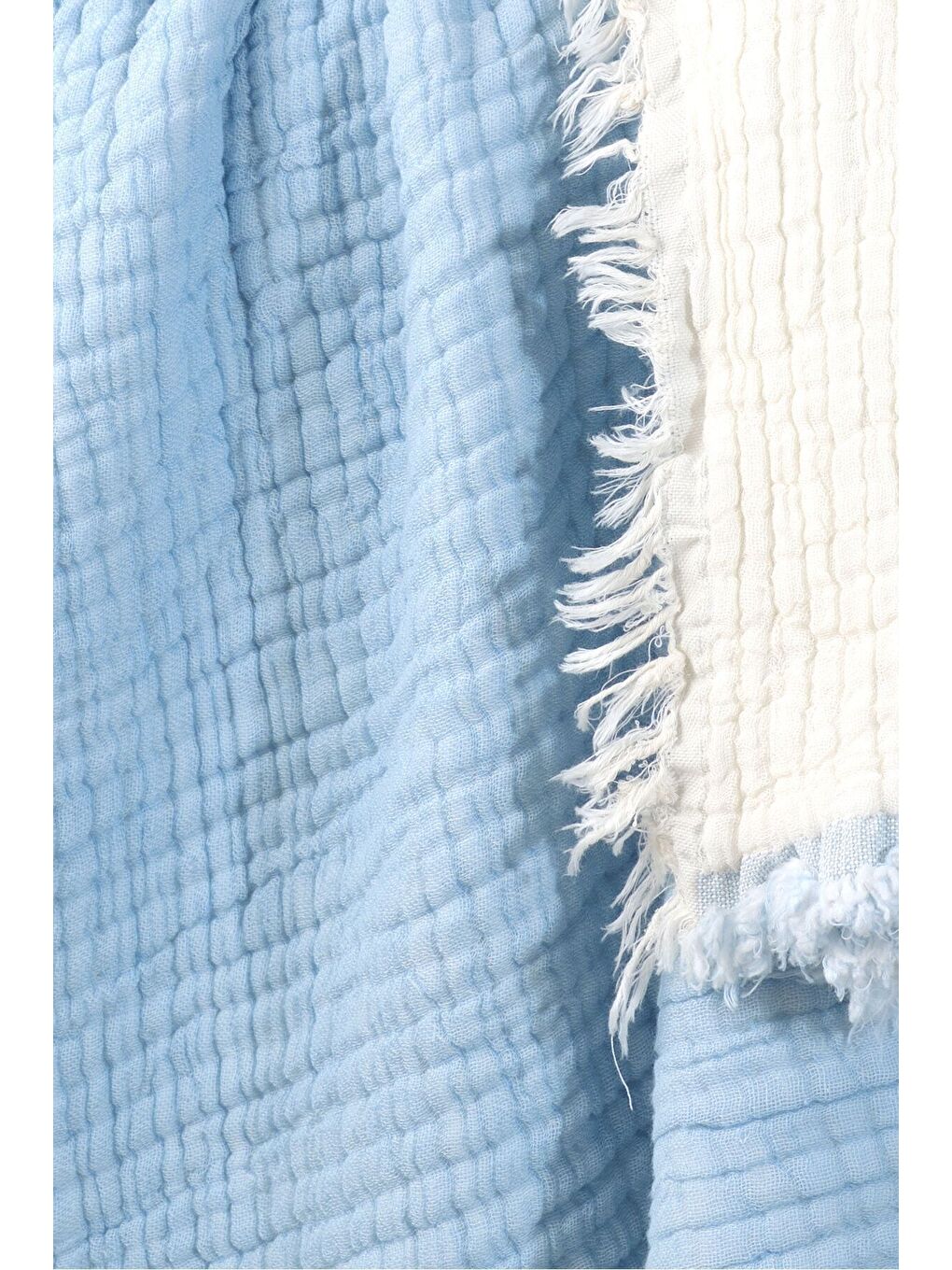 Mavi 5 Katlı %100 Pamuk Müslin Bebek Battaniyesi A.MAVI/150X150CM-1