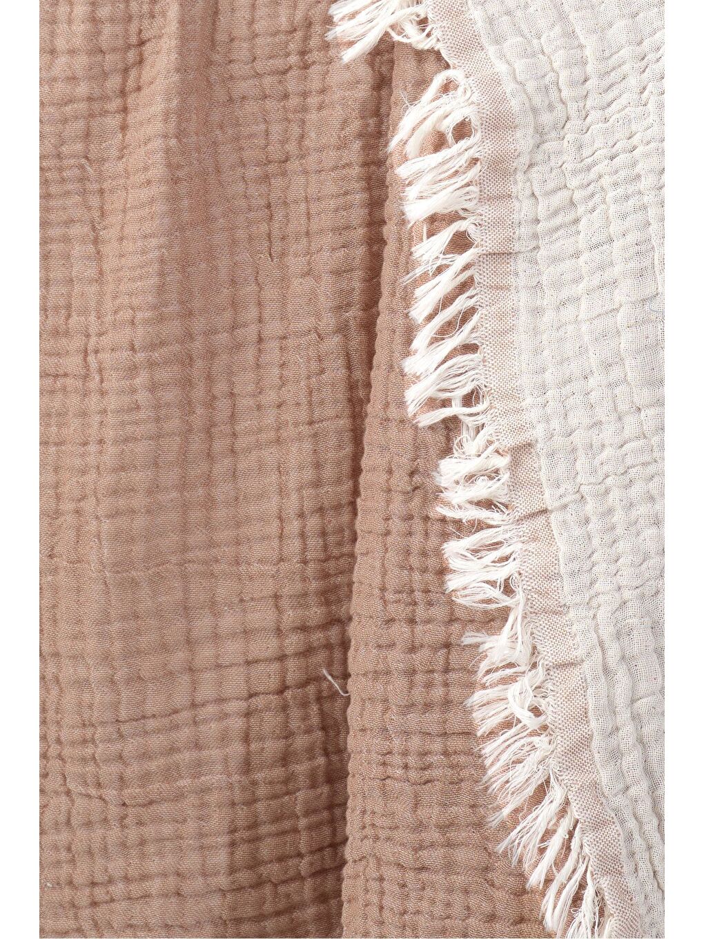 Kahverengi 5 Katlı %100 Pamuk Müslin Bebek Battaniyesi KAHVE/150X150CM-1