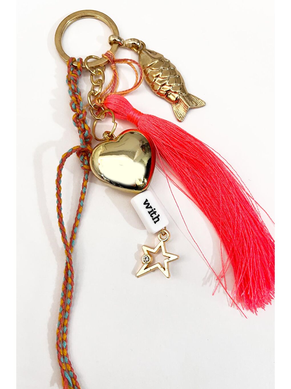 New Obsessions Pembe Lucy Fish Charm Uçlu Şans Anahtarlık Çanta Süsü