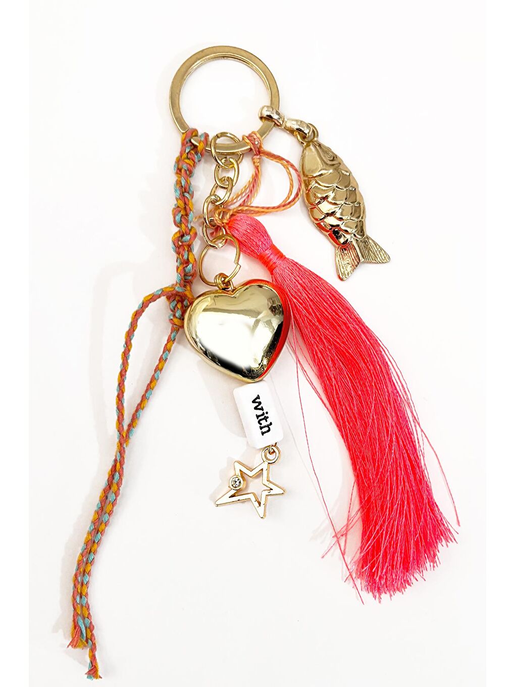 New Obsessions Pembe Lucy Fish Charm Uçlu Şans Anahtarlık Çanta Süsü - 1