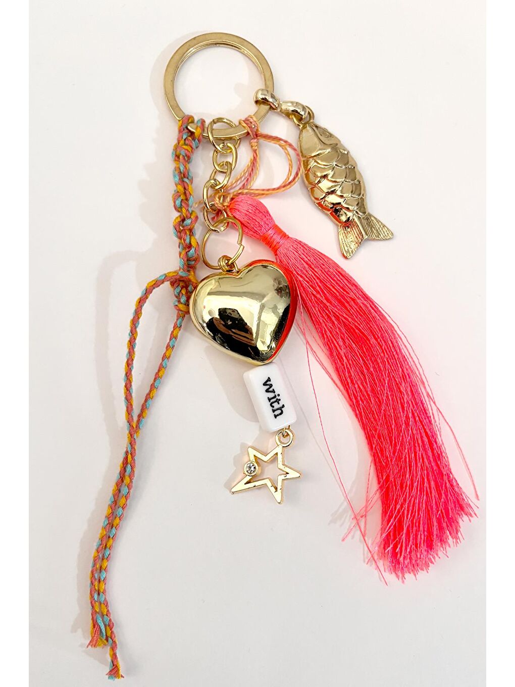 New Obsessions Pembe Lucy Fish Charm Uçlu Şans Anahtarlık Çanta Süsü - 2