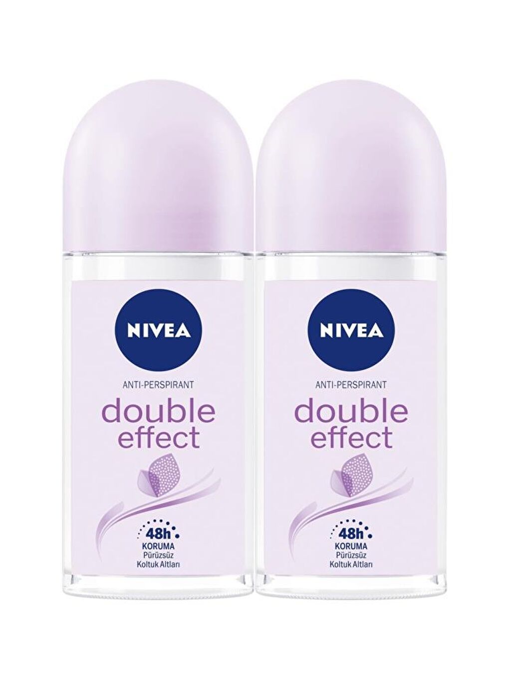 NIVEA Kadın Roll On Deodorant Double Effect 50 ml x2 Adet, 48 Saat Anti-Perspirant Koruma