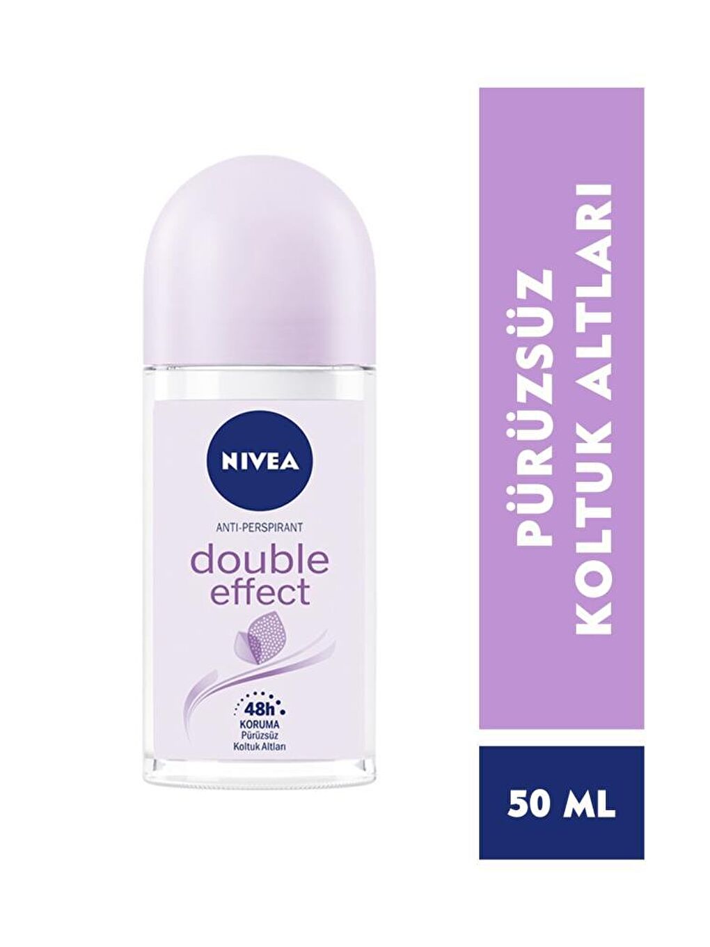 NIVEA Kadın Roll On Deodorant Double Effect 50 ml x2 Adet, 48 Saat Anti-Perspirant Koruma - 1