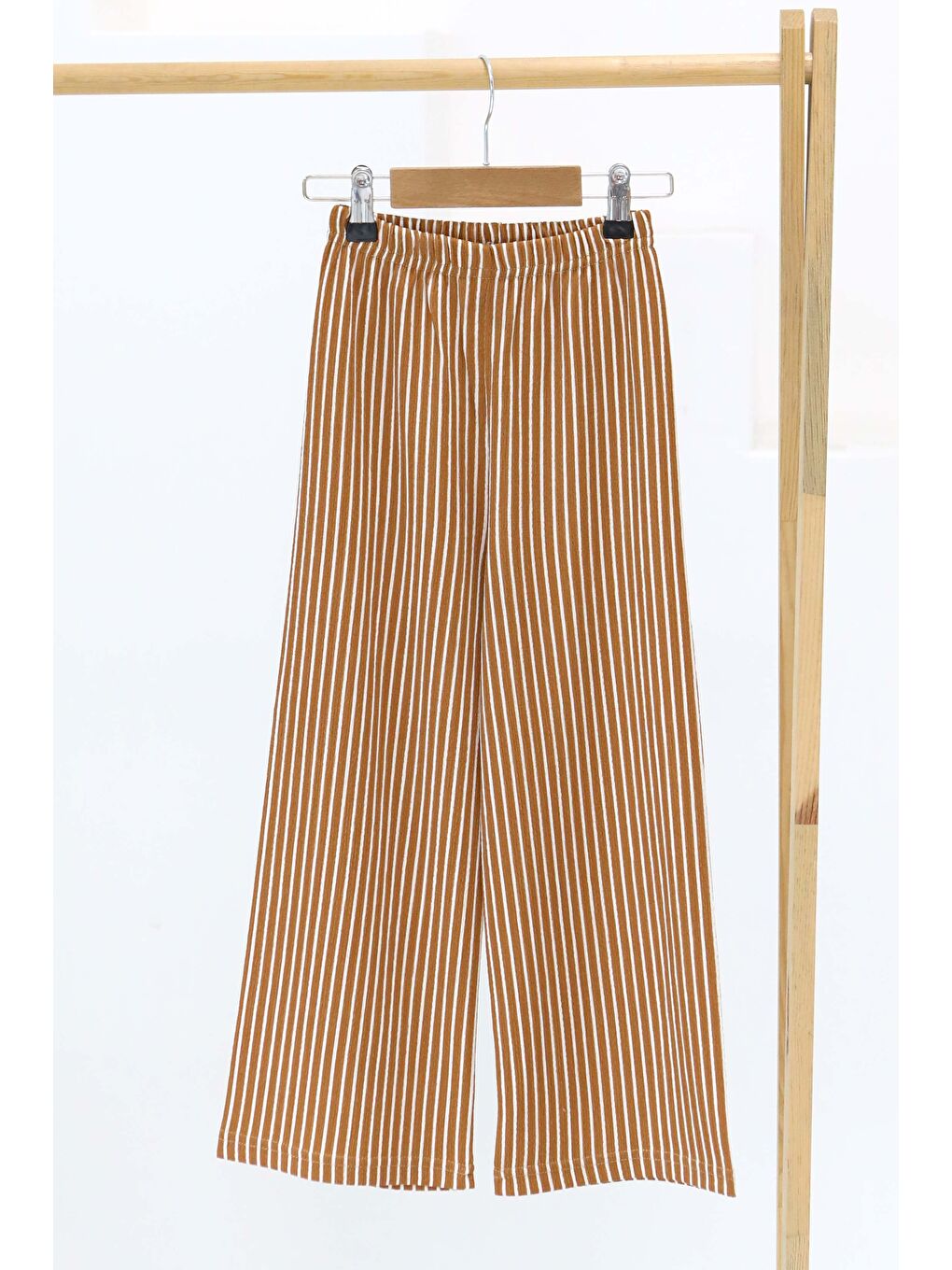 Sarı Kız Çocuk Hardal Çizgili Pantolon - 27306