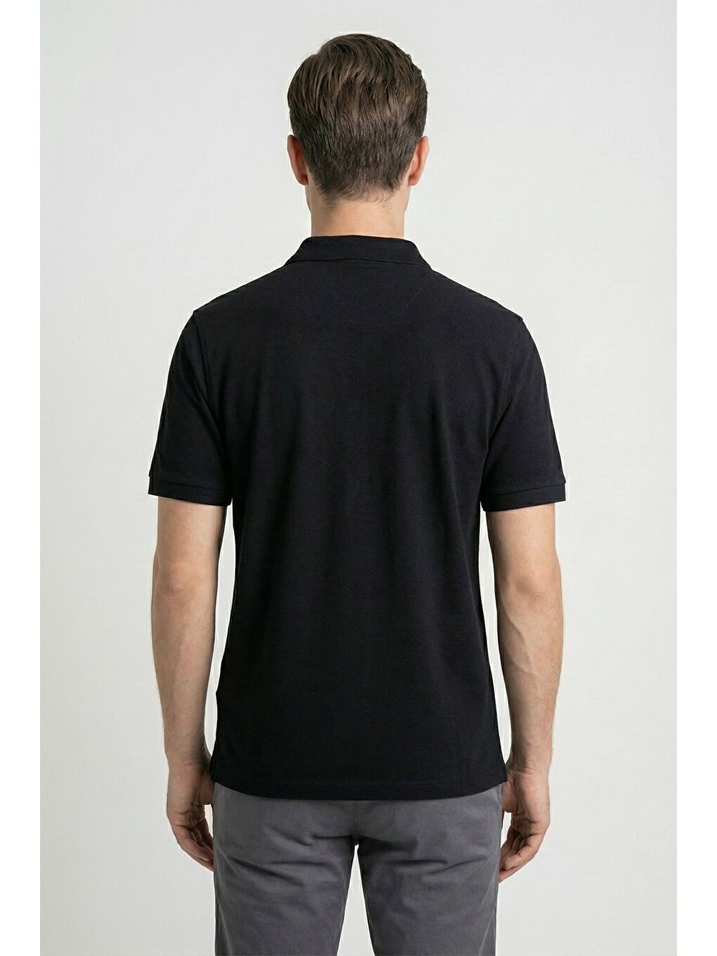 Giotelli Siyah Düğmeli Polo Yaka Nakışlı Erkek Tişört-3