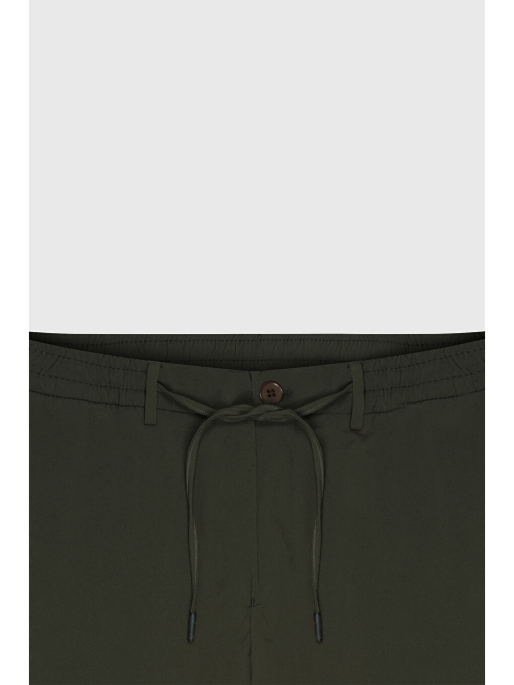 Erkek Haki Slim Fit Dar Kesim Beli Bağlamalı Esnek Pantolon-6