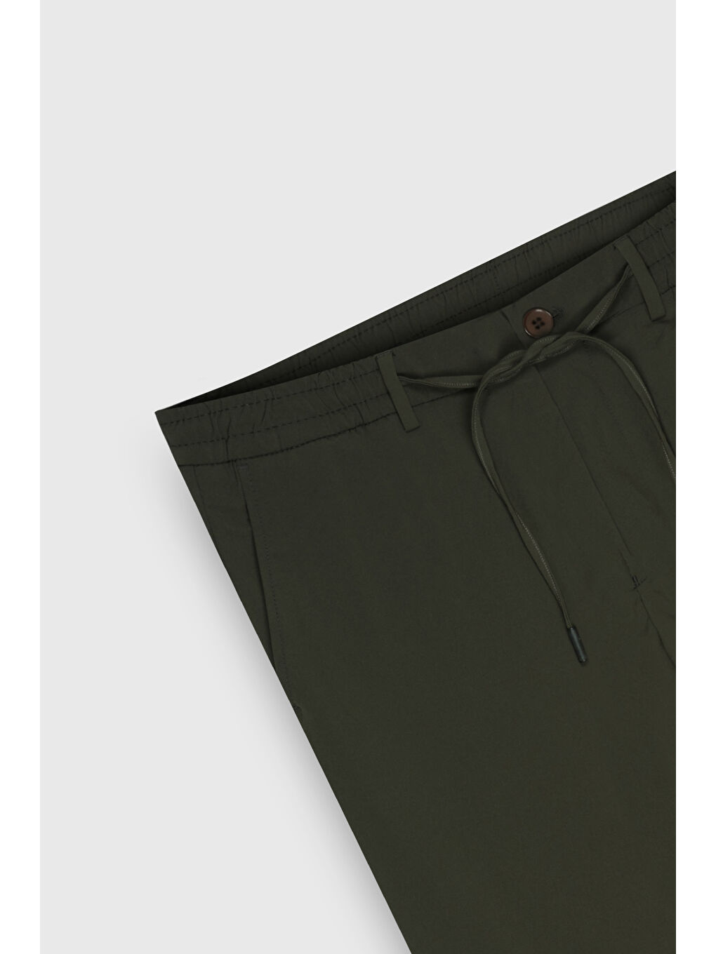 Erkek Haki Slim Fit Dar Kesim Beli Bağlamalı Esnek Pantolon-7