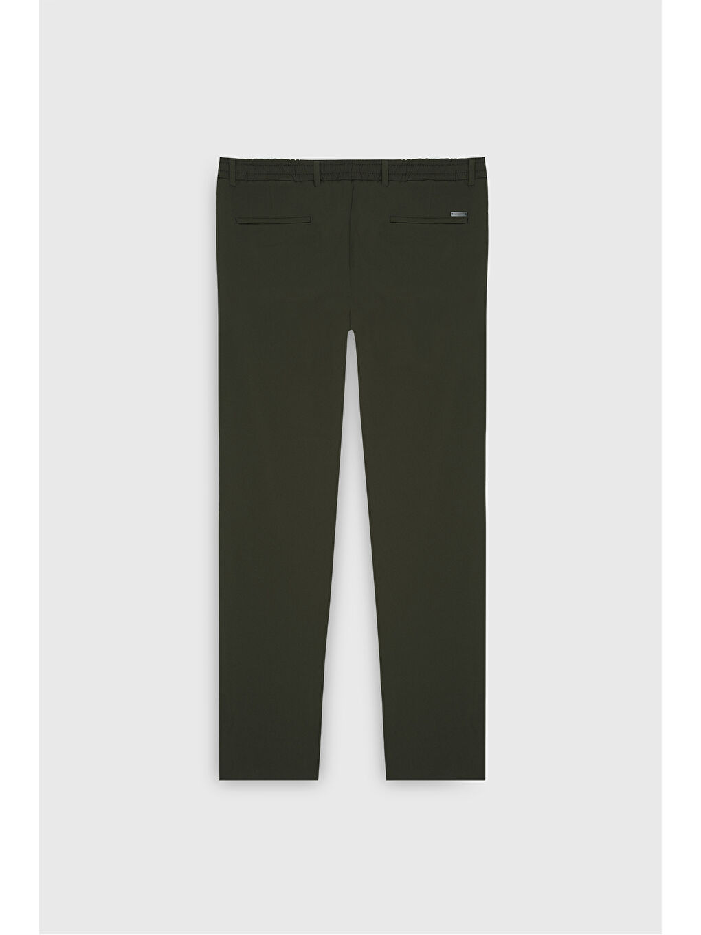 Erkek Haki Slim Fit Dar Kesim Beli Bağlamalı Esnek Pantolon-8