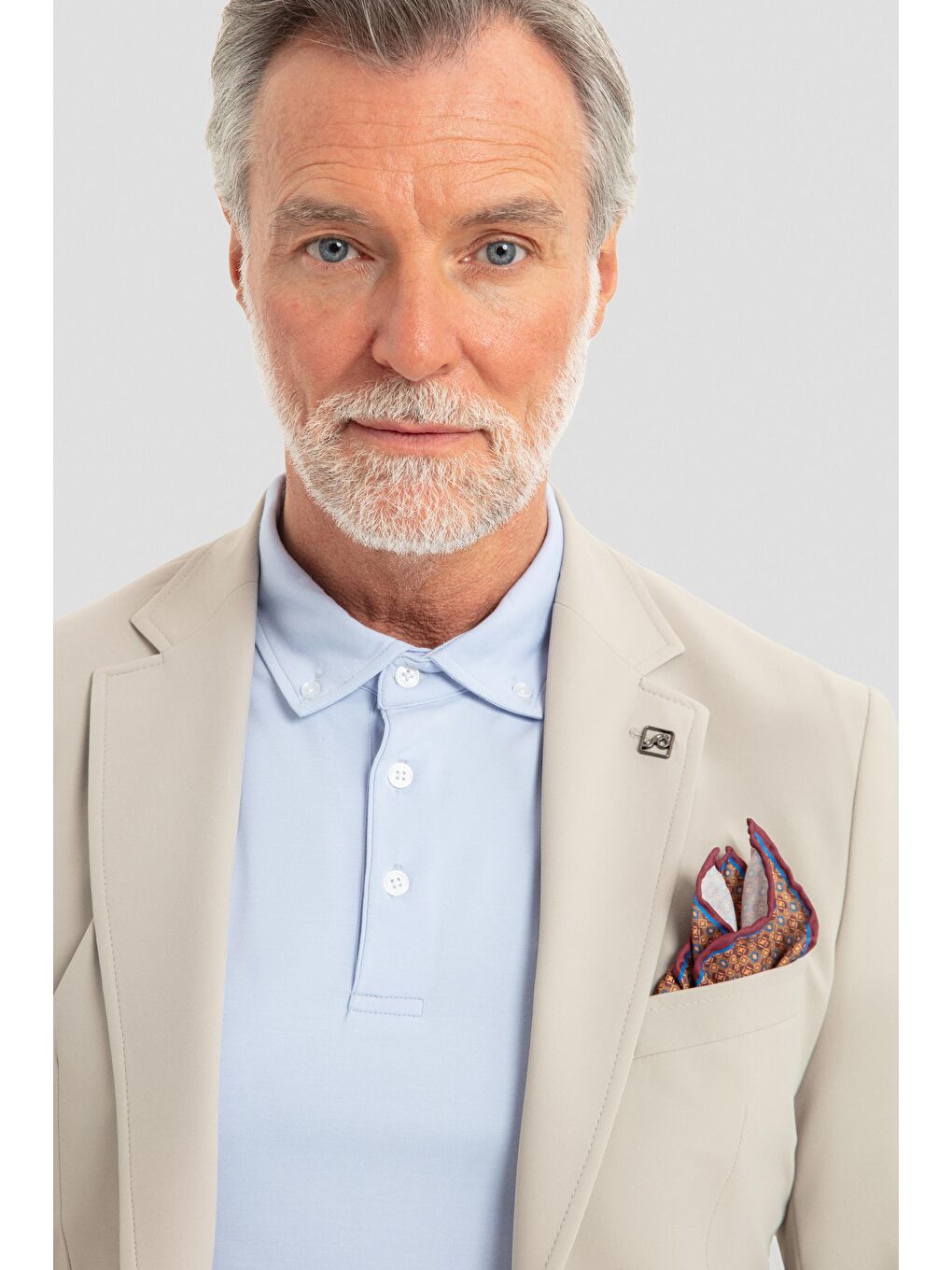 Pamuk Karışımlı Mono Yaka Erkek Takım Elbise Bej-4