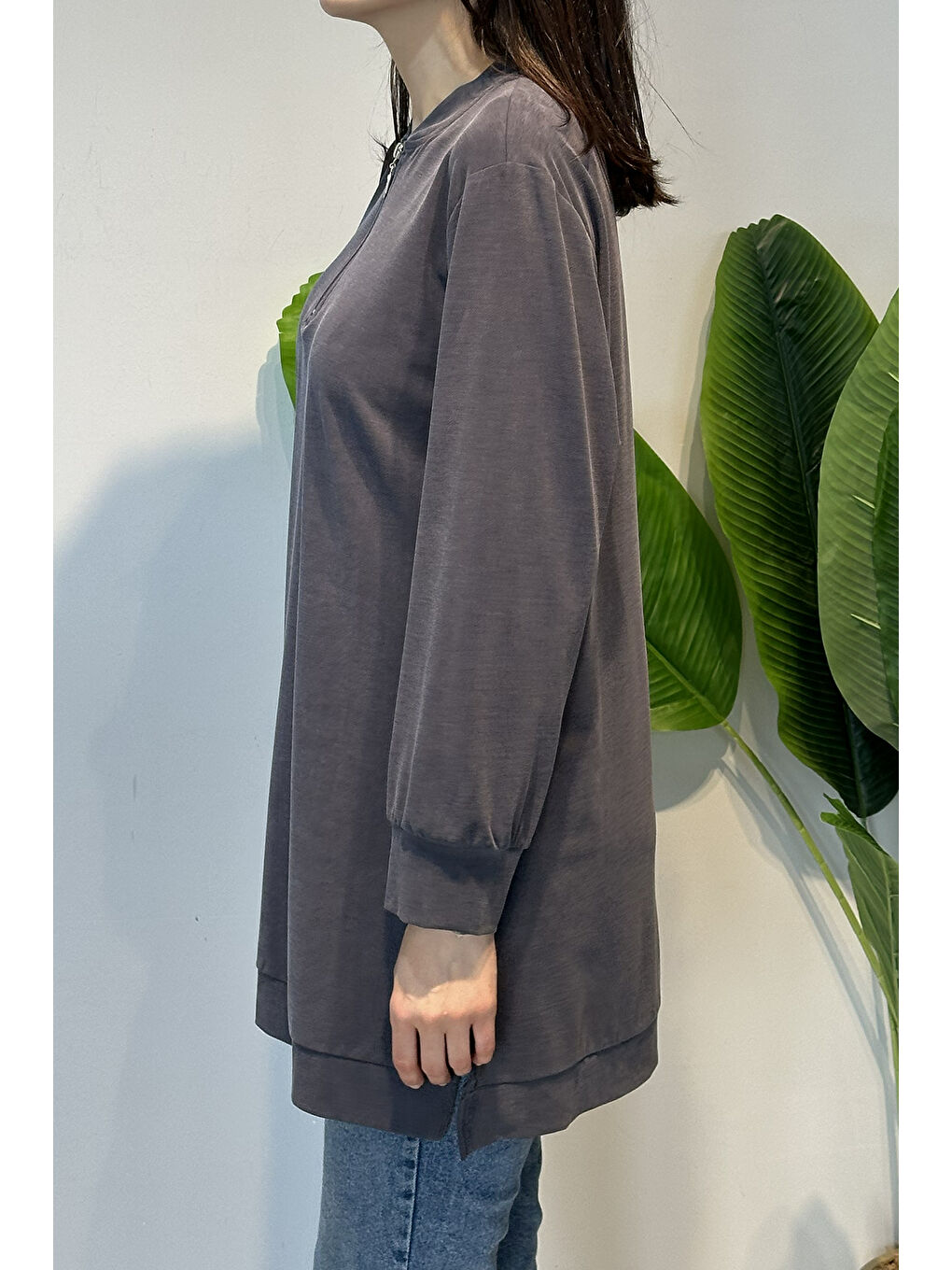 Pamuklu Basic Tunik 7474 Antrasit-1