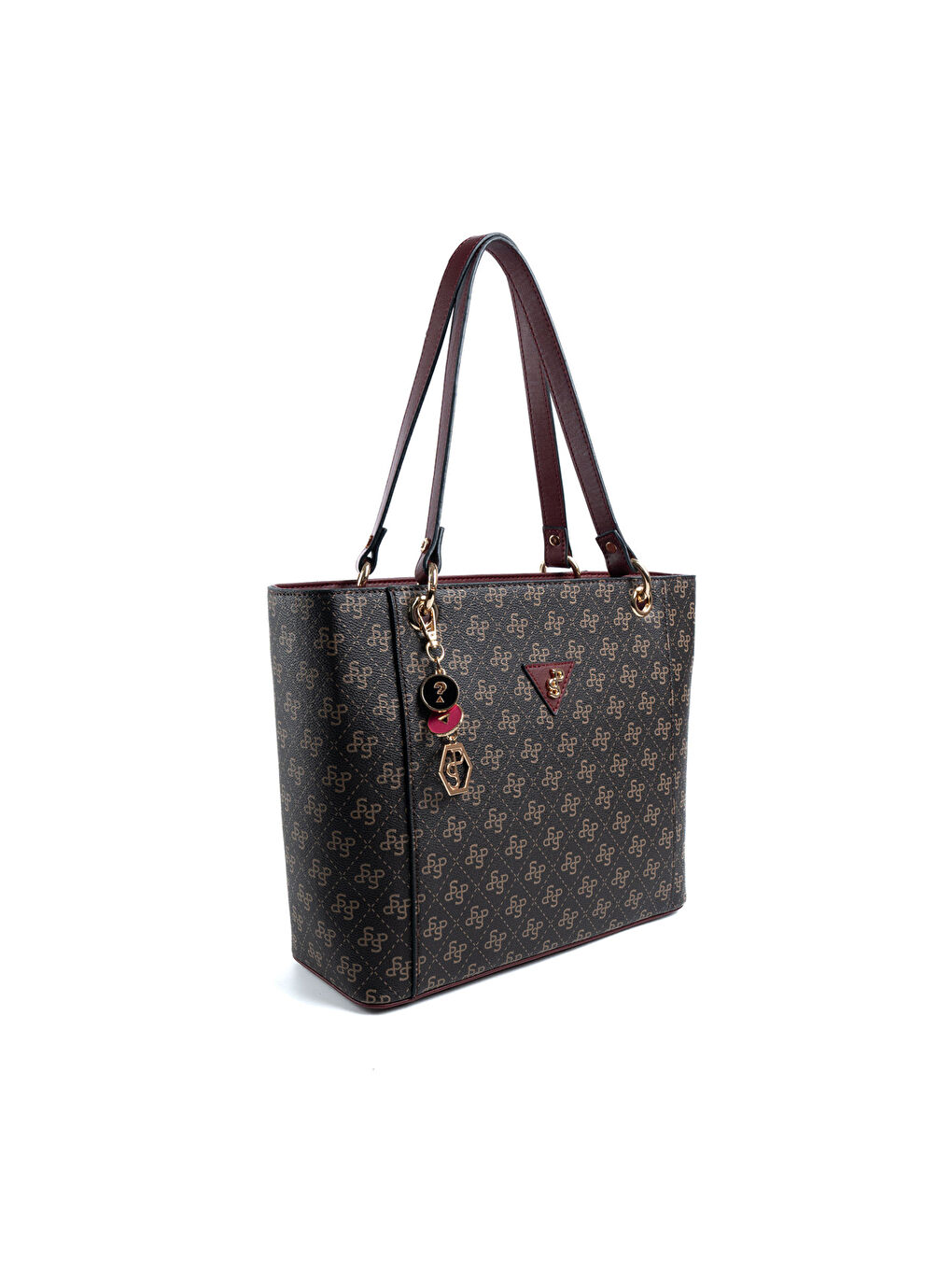 Kahverengi Kadın Omuz Çantası 1176-48187 SILVER POLO BAYAN ÇANTASI M178 KAHVE SARI-MAT BORDO-1