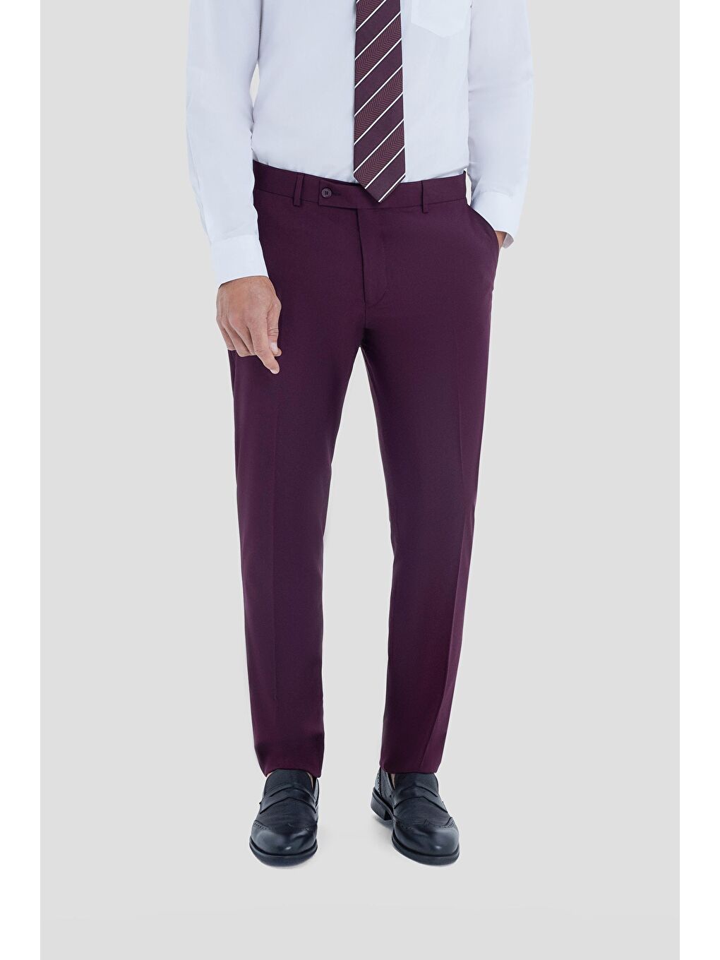 Mono Yaka Takım Elbise Bordo-5