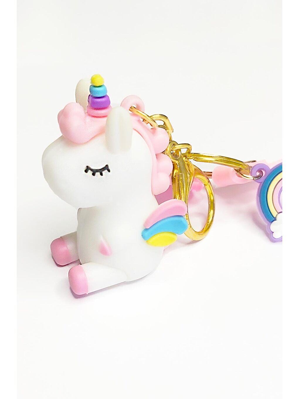 Charm Süslü Silikon 3D Anahtarlık Beyaz-3