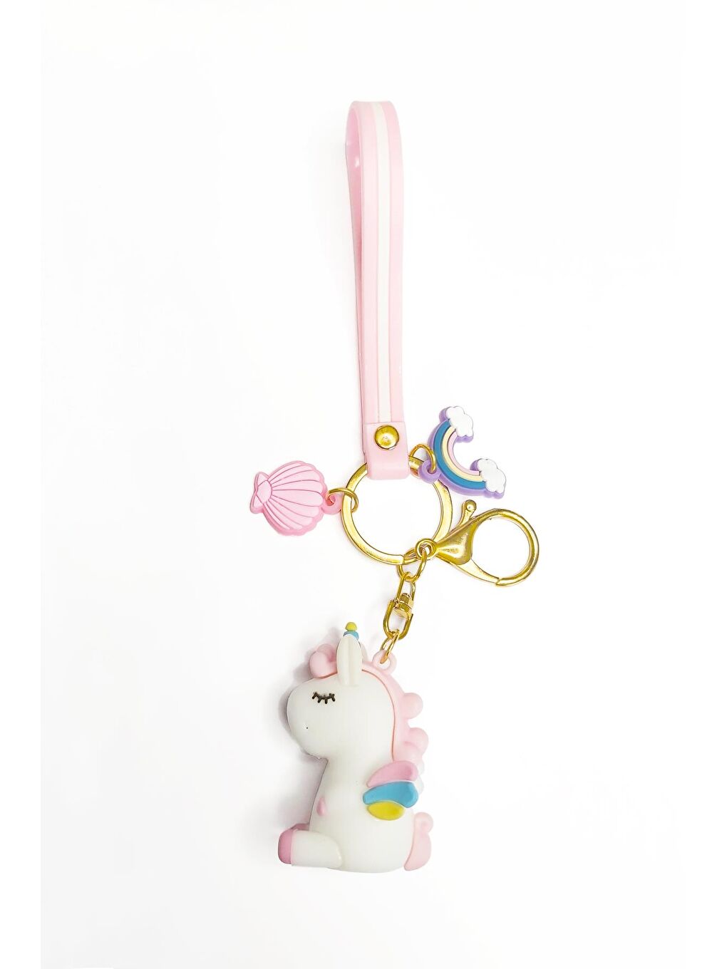 Charm Süslü Silikon 3D Anahtarlık Beyaz-4