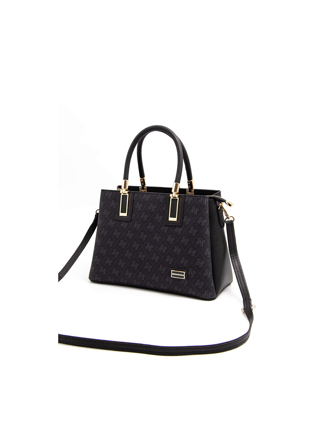 Siyah Kadın Omuz Çantası 1000-45441 SILVER POLO BAYAN ÇANTASI M178 SİYAH-MAT SİYAH-5