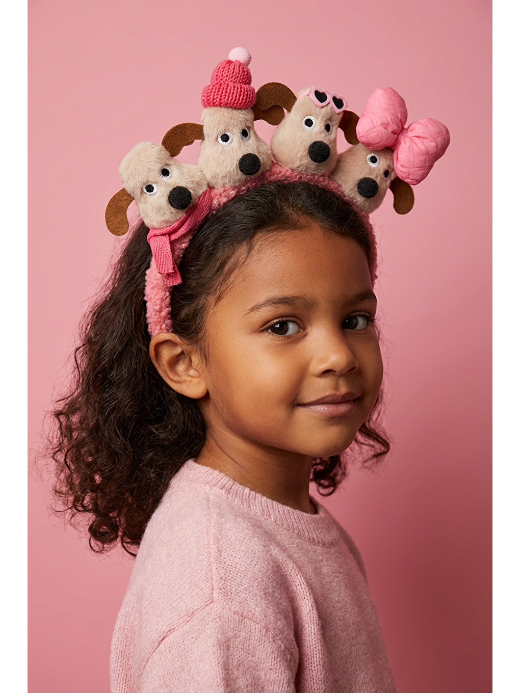 Sevimli Köpek Figürlü Pembe Çocuk Taç-1