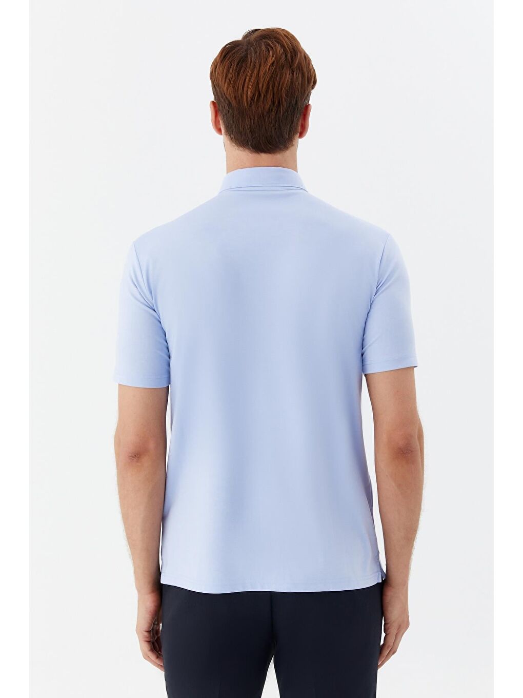 Erkek Mavi Standart Fit Polo Yaka Tişört – Kısa Kollu-3