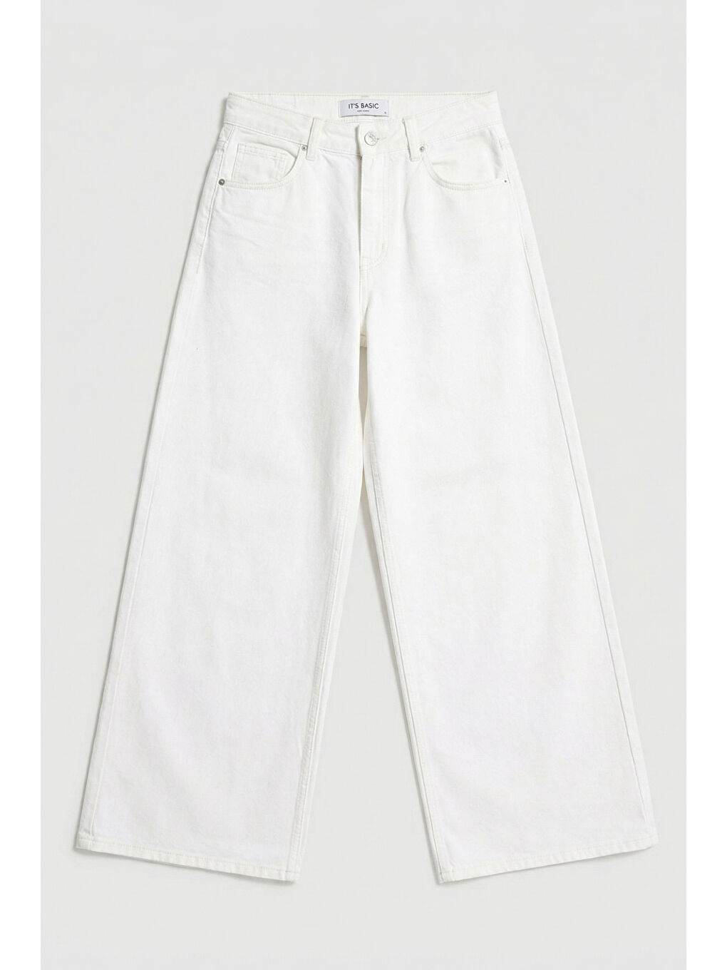 Kadın Kırık Beyaz Hera 7s6-101 Palazzo Fit %100 Pamuk Denim Jean-2