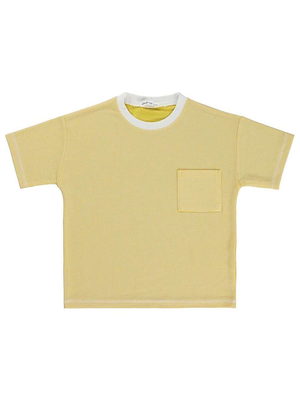 Boys Karyoka Dikişli Cepli 6-9 Yaş Tişört - Sarı 8-9 Yaş