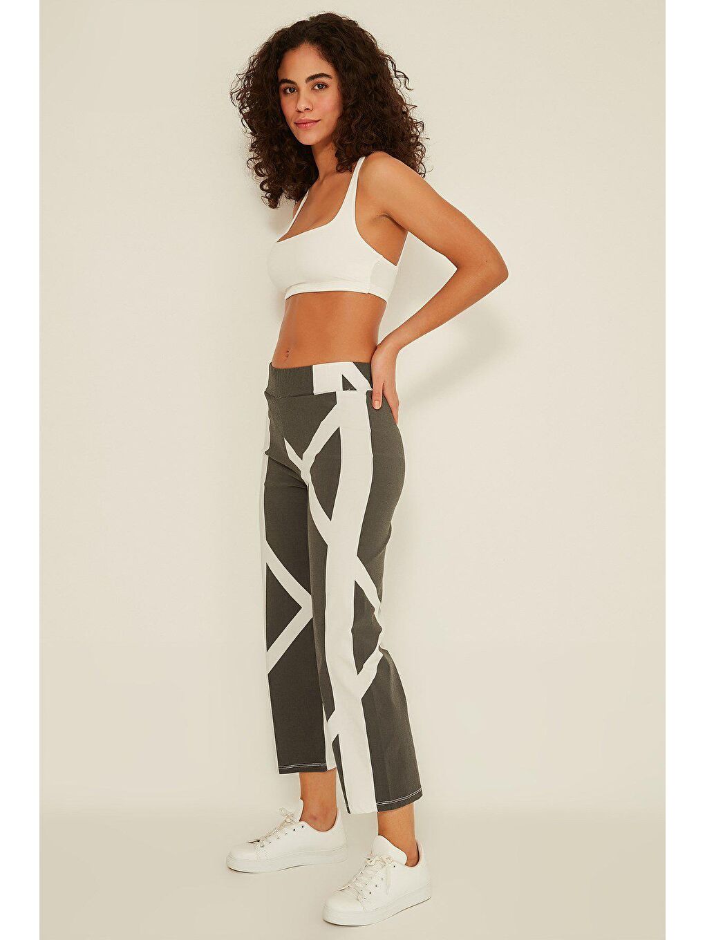 723 Kadın İspanyol Paça Eşofman Altı Siyah-3