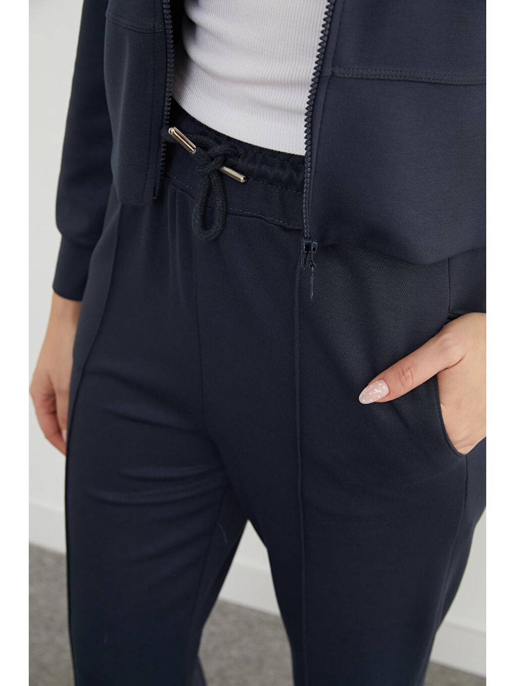 Antrasit Basic Kapüşonlu Çimalı Modal Eşofman Takımı-4