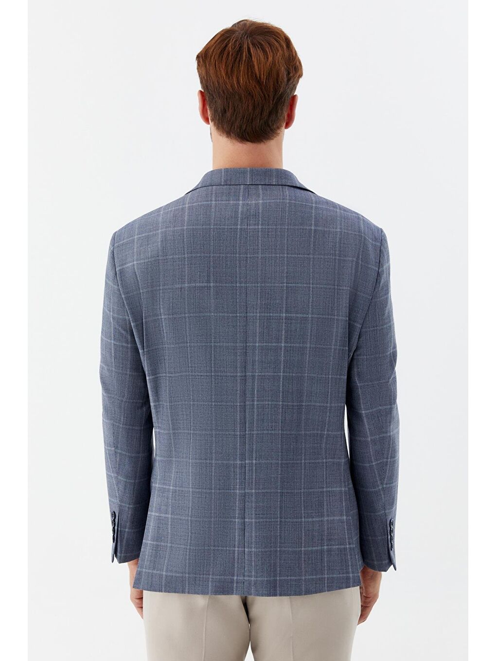 Erkek Mavi Mono Yaka Blazer Ceket – 4 Drop, Klasik Kesim-4