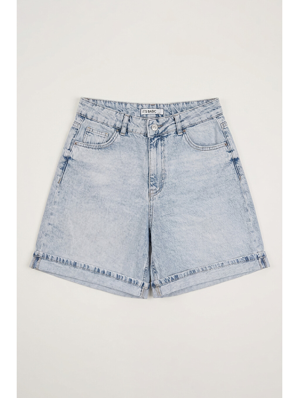 Mavi Kadın Ice 4s6-3 Relax Fit Bol Kesim Duble Paça Denim Şort
