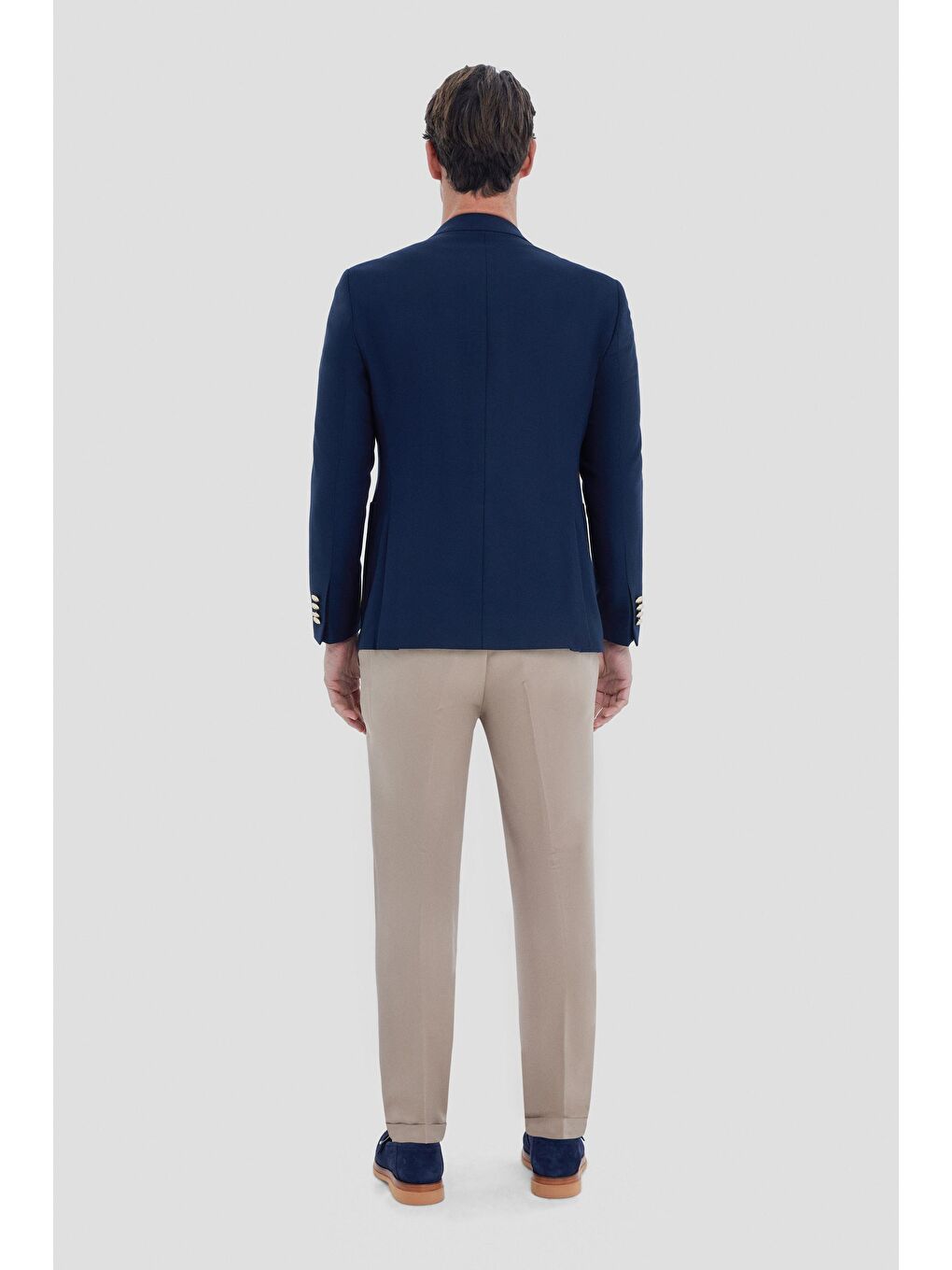 Lacivert Slim Fit Mono Yaka Casual Ceket-2