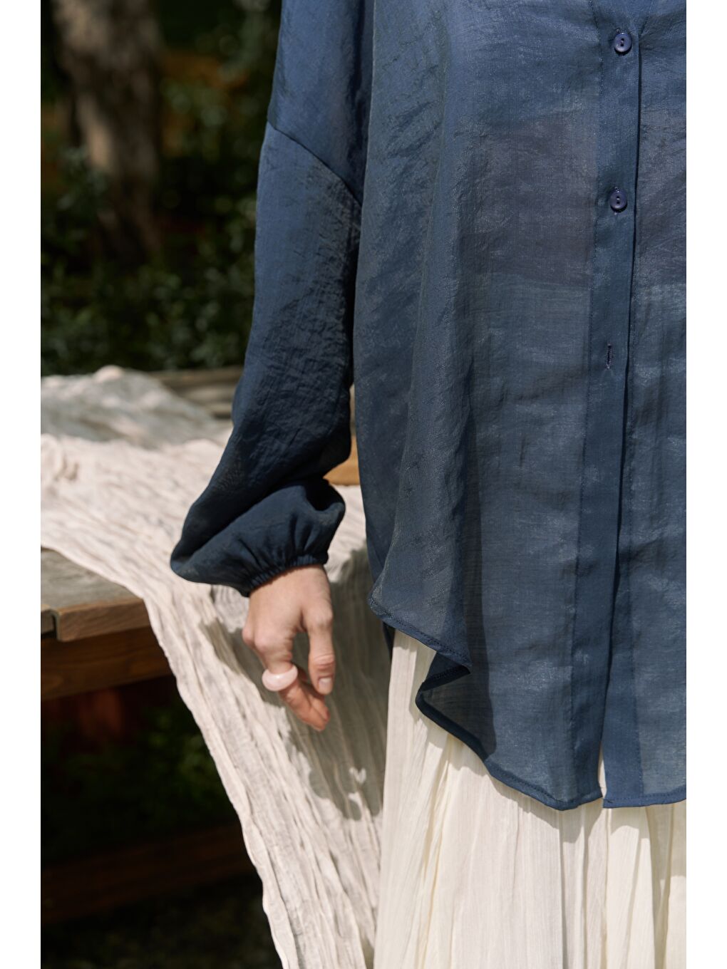 Lyra Oversize Lacivert Gömlek-7