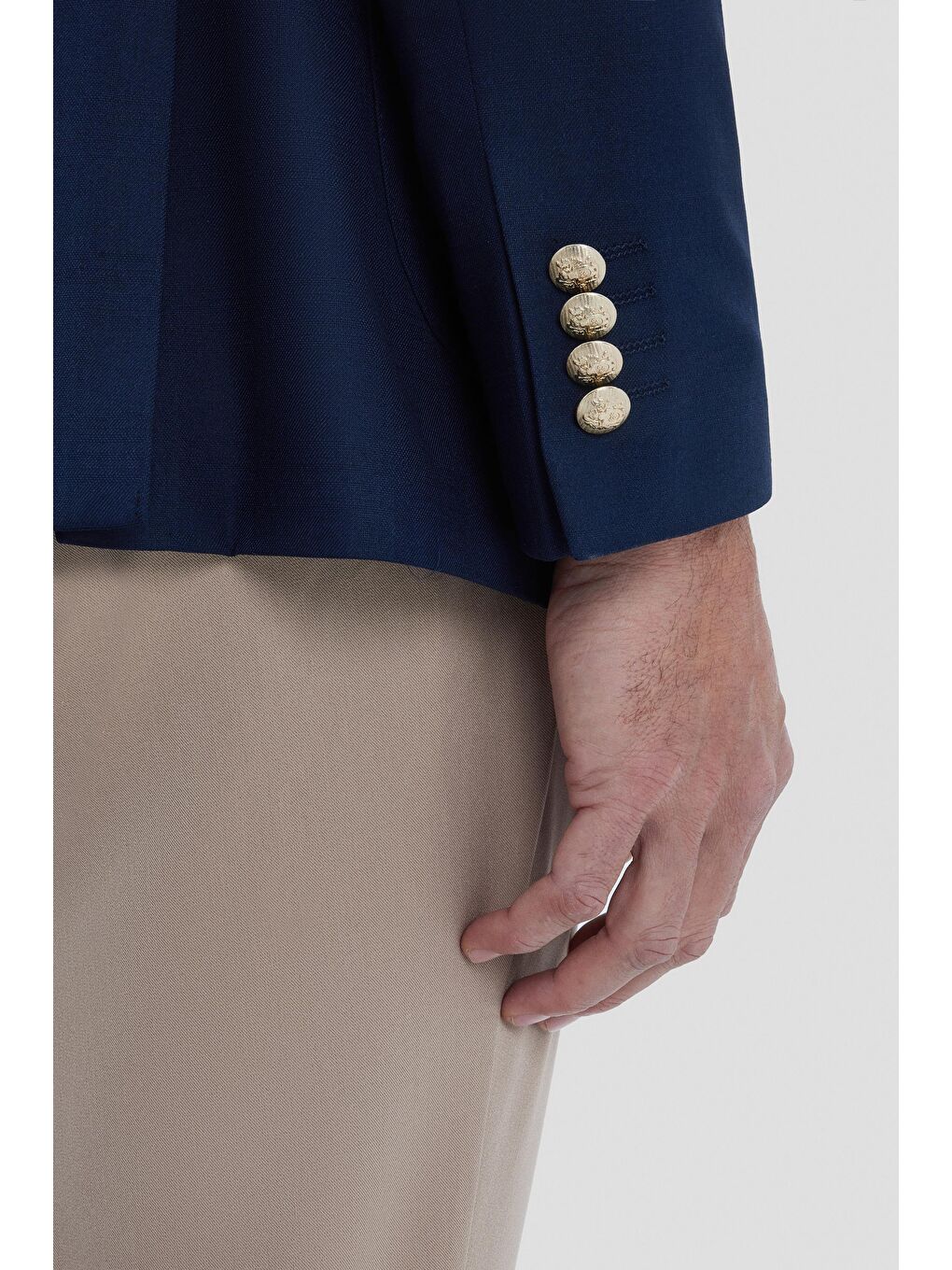 Lacivert Slim Fit Mono Yaka Casual Ceket-3