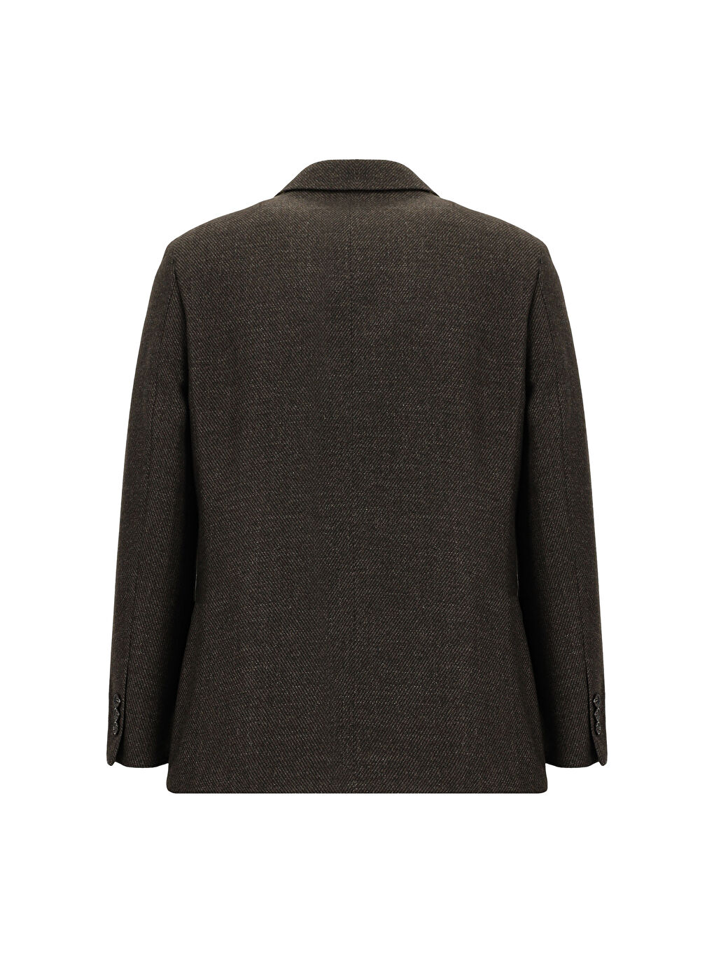 Kahverengi Relax Fit Rahat Kesim Desenli Yünlü Ceket-1