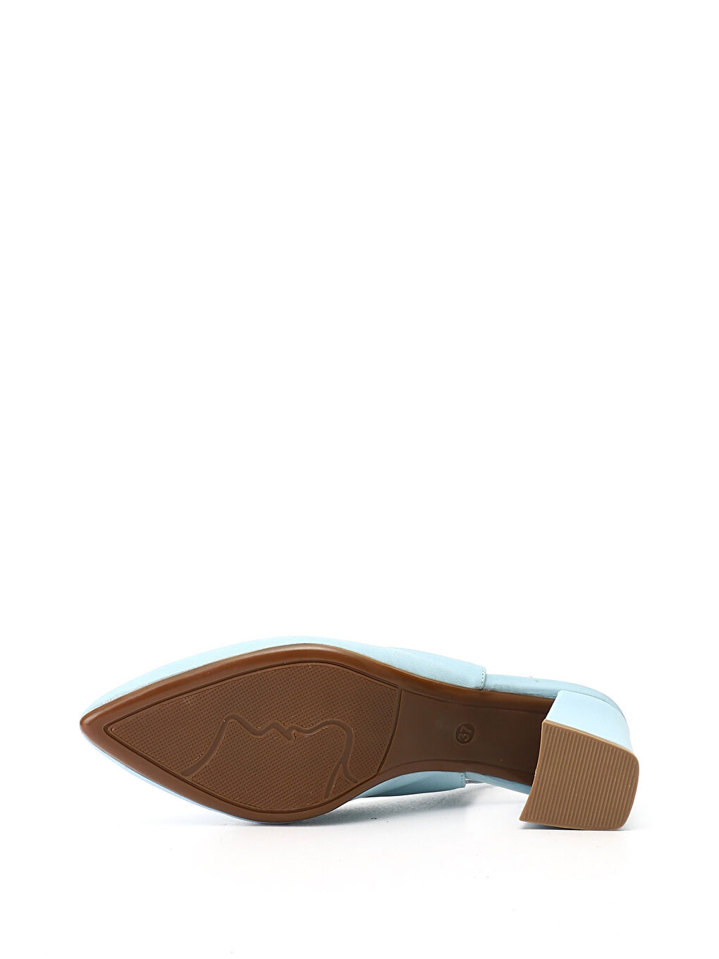 Mavi Kadın MAVİ Kalın Topuklu Arkası Açık Hakiki Deri Ayakkabı-3