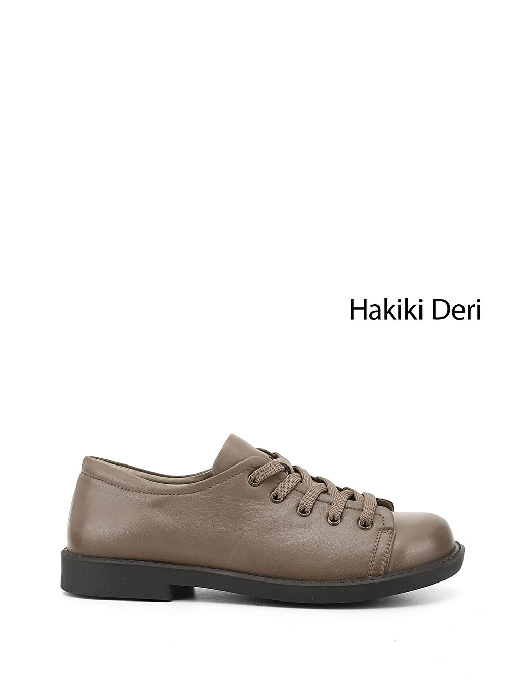 Bej Kadın BEJ-VİZON Bağcıklı Hakiki Deri Sneaker