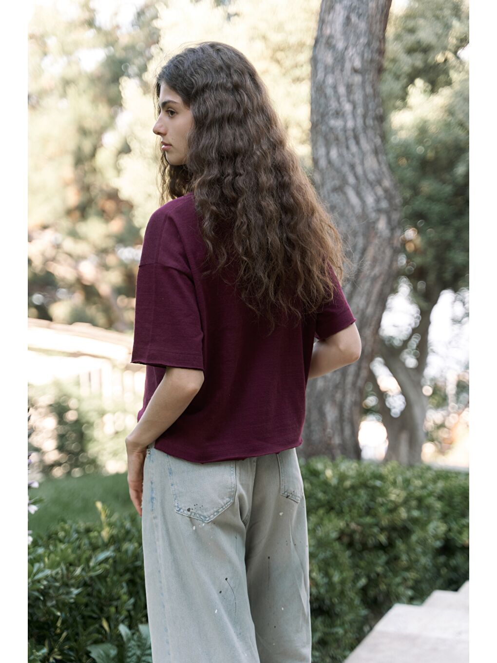 Ripley Yarım Kol Bordo T-Shirt-3