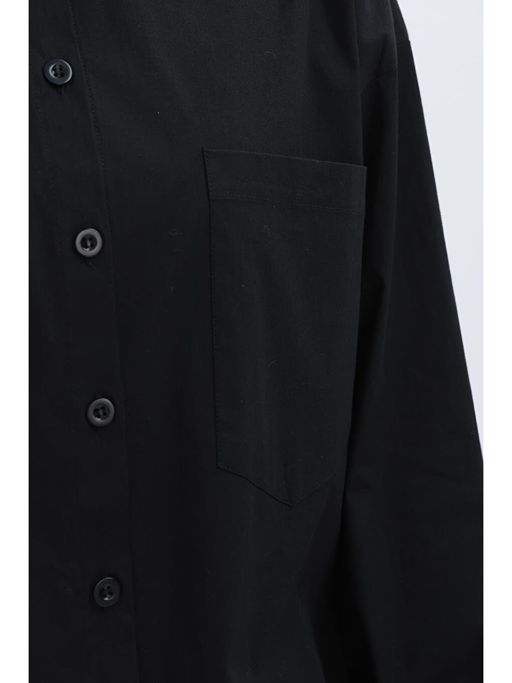 Siyah-Cepli Elastanlı Poplin Gömlek-5
