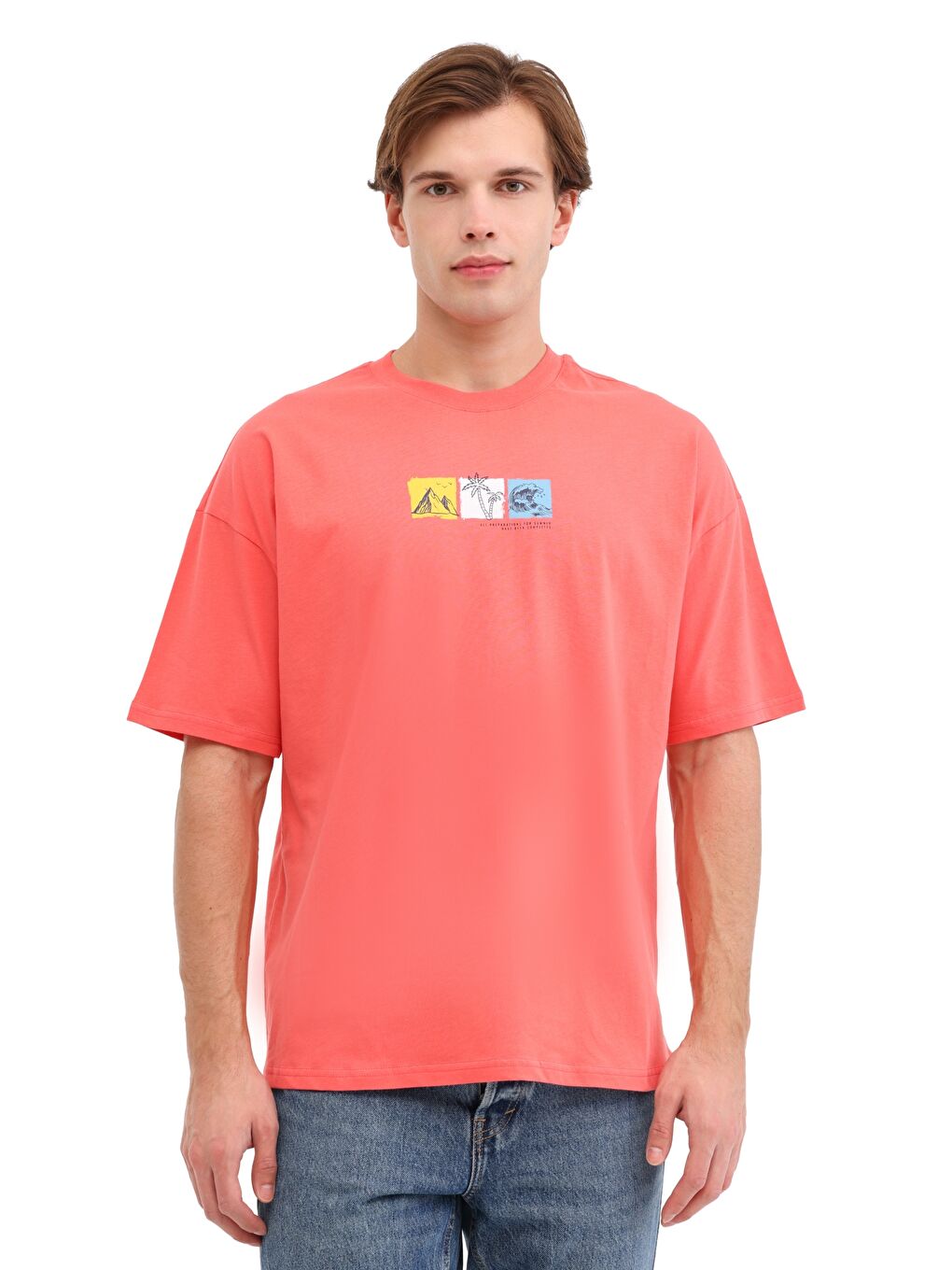 Pembe ML LUELA 11HS102 5FX Somon Erkek Kısa Kol T-Shirt