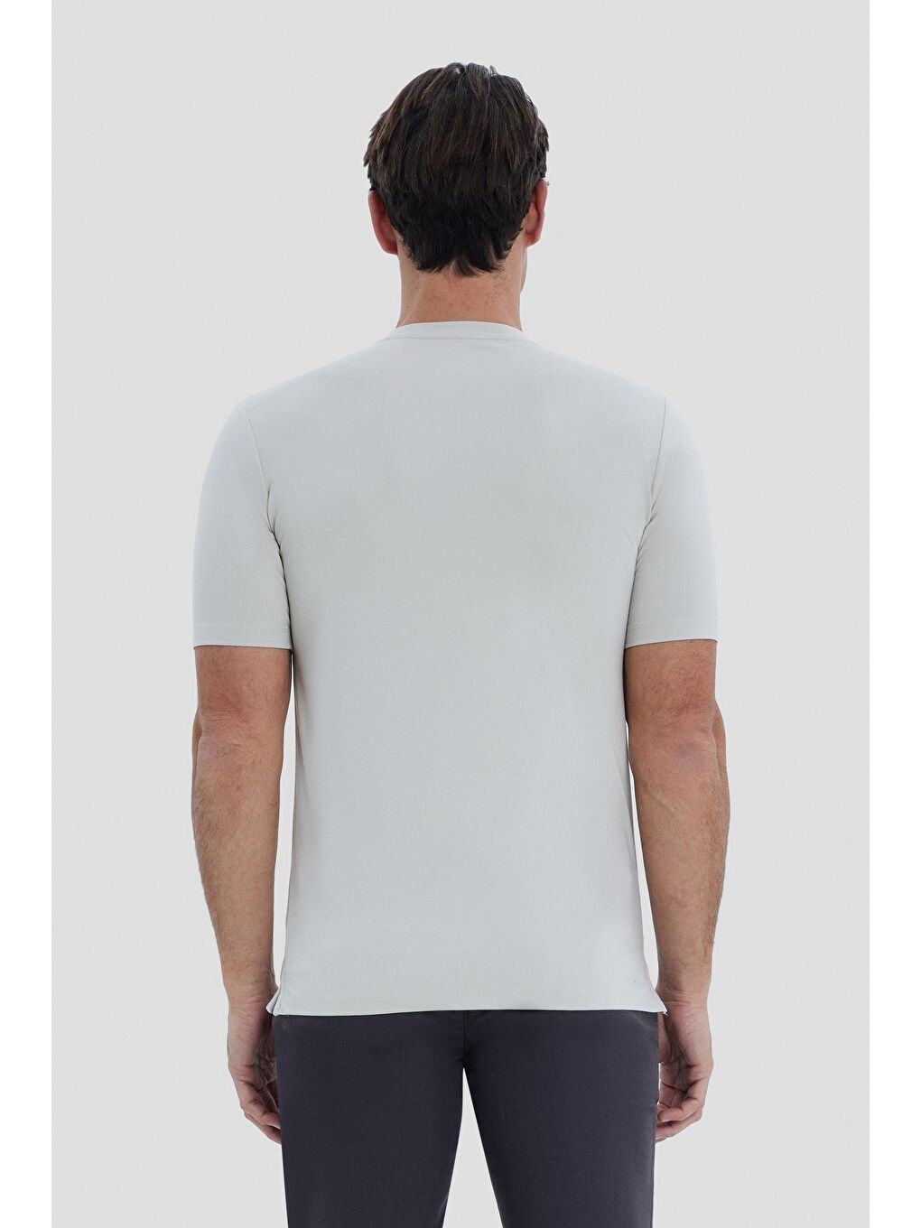 Erkek Bej Regular Fit Bisiklet Yaka T-Shirt – Kısa Kollu-2