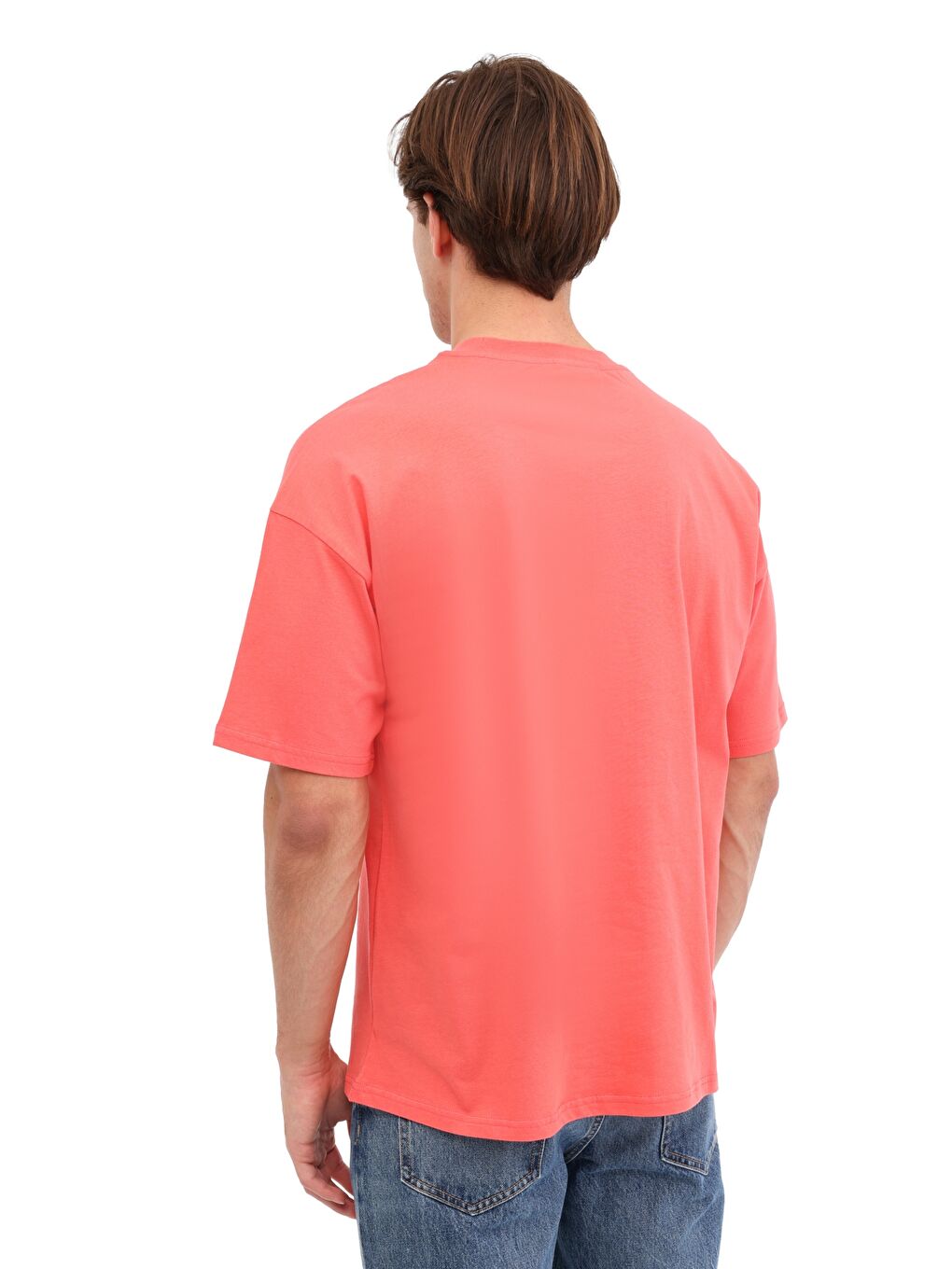 Pembe ML LUELA 11HS102 5FX Somon Erkek Kısa Kol T-Shirt-1
