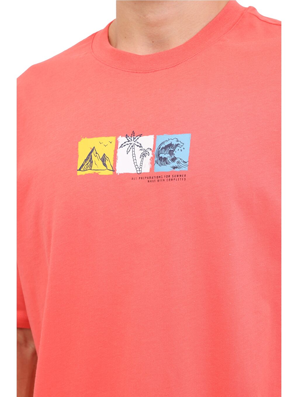 Pembe ML LUELA 11HS102 5FX Somon Erkek Kısa Kol T-Shirt-3